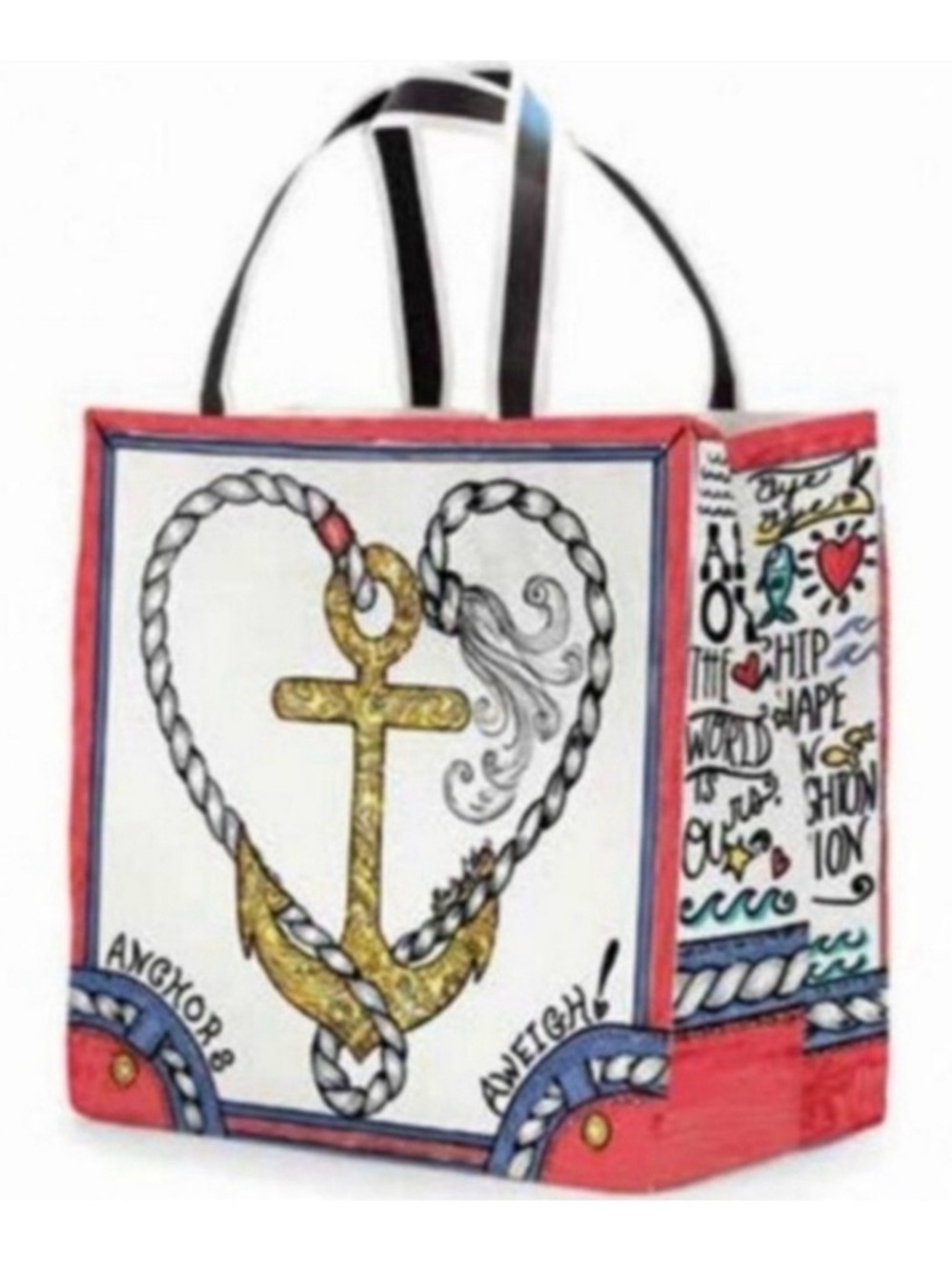 Brighton Seas the Day Graphic Tote — White, Red, Blue - Picture 2 of 4